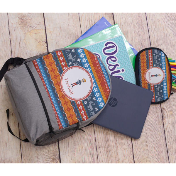 Custom Design - Large Backpack - Gray - With Stuff