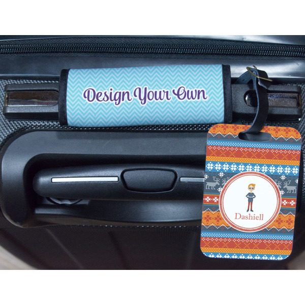 Custom Design - Metal Luggage Tag & Handle Wrap - In Context