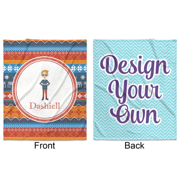Custom Design - Minky Blanket - 50"x60" - Double Sided - Front & Back