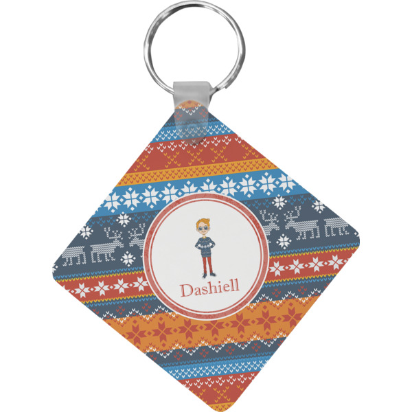 Custom Design Your Own Diamond Plastic Keychain