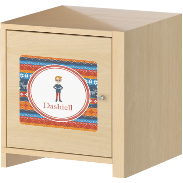 Custom Design - Square Wall Decal on Wooden Cabinet