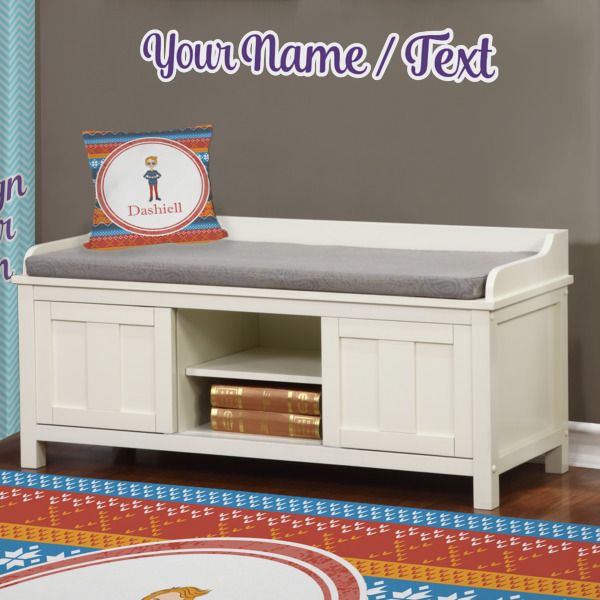 Custom Design - Wall Name Decal Above Storage bench