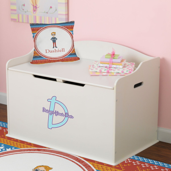 Custom Design - Wall Name & Initial Small on Toy Chest