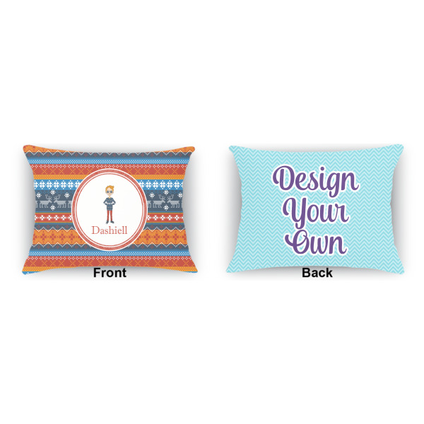 Custom Design - Indoor Rectangular Burlap Pillow (Front and Back)