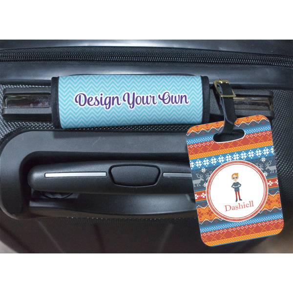Custom Design - Luggage Wrap & Plastic Rectangular Tag - In Context