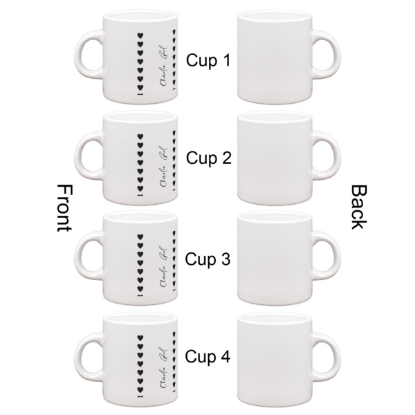 Custom Design - Single Shot Espresso Cup - Set of 4 - Front & Back