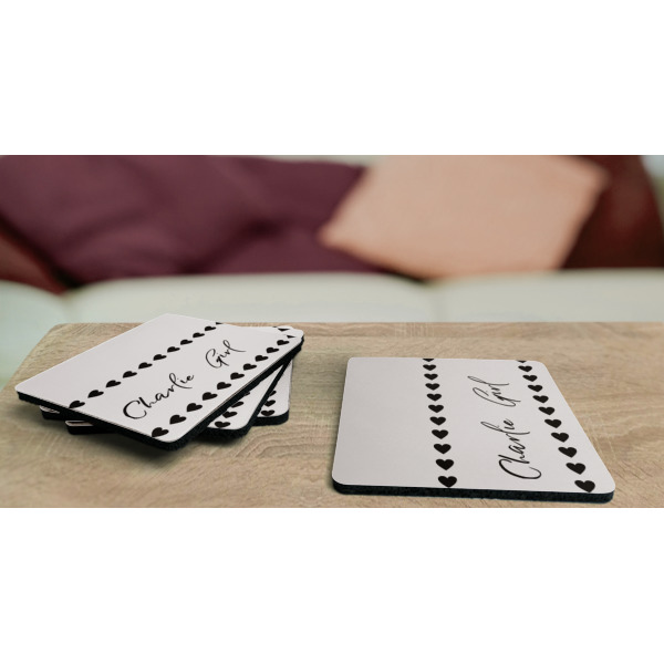 Custom Design - Coaster Rubber Back - On Coffee Table