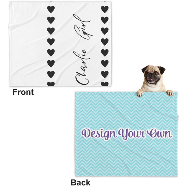 Custom Design - Microfleece Dog Blanket - Large- Front & Back
