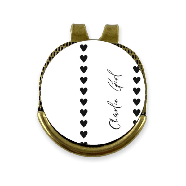 Custom Design - Golf Ball Marker Hat Clip Gold - Front