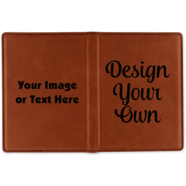 Custom Design - Cognac Leather Passport Holder Outside Double Sided - Apvl
