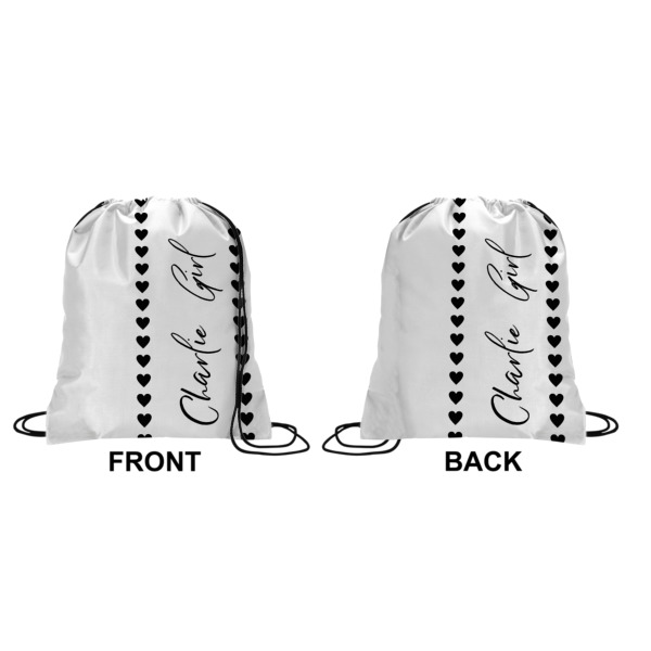 Custom Design - Drawstring Backpack Front & Back Small