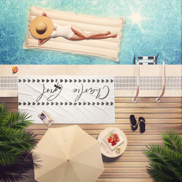 Custom Design - Beach Towel - Lifestyle at Pool