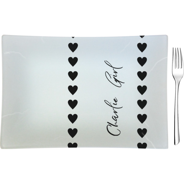 Custom Design Your Own Rectangular Glass Appetizer / Dessert Plate