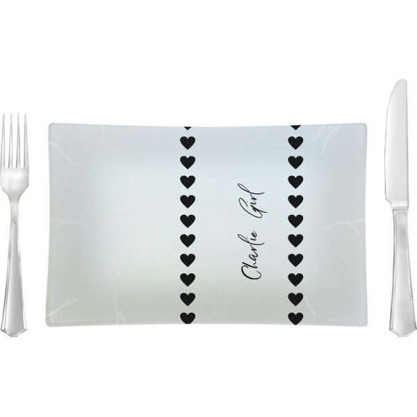 Custom Design Your Own Rectangular Glass Lunch / Dinner Plate