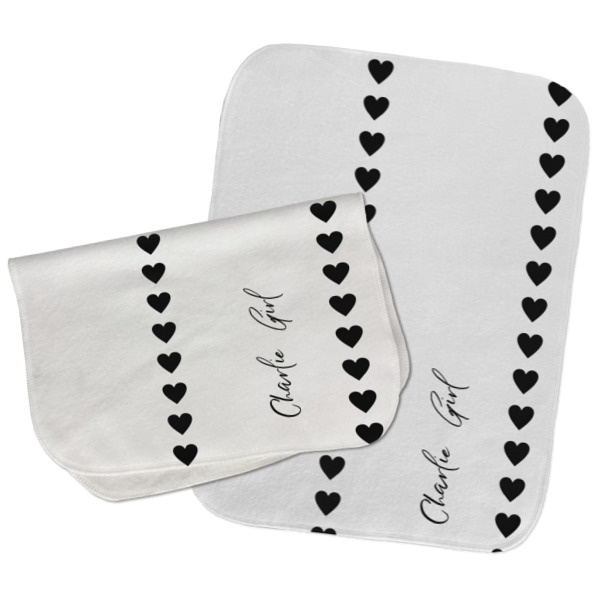 Custom Design - Two Rectangle Burp Cloths - Open & Folded