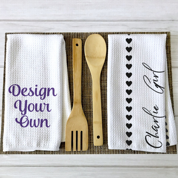 Custom Design - Waffle Weave Towels - 2 Print Styles