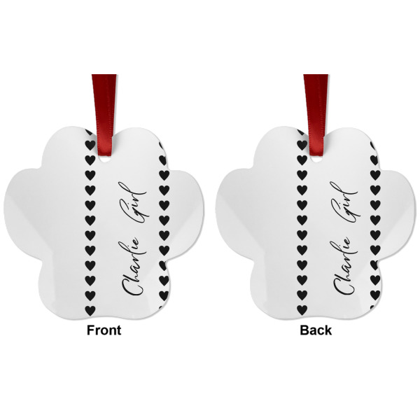 Custom Design - Metal Paw Ornament - Front and Back