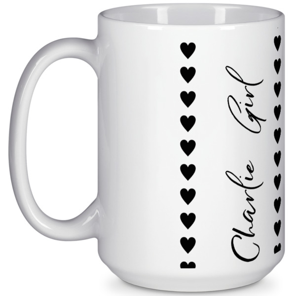Custom Design Your Own 15 oz Coffee Mug - White