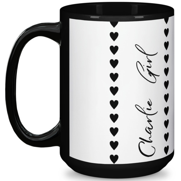 Custom Design Your Own 15 oz Coffee Mug - Black
