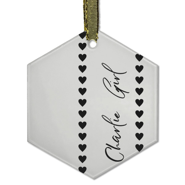 Custom Design - Frosted Glass Ornament - Hexagon