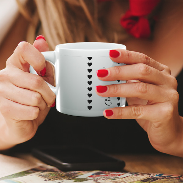 Custom Design - Double Shot Espresso Cup - Lifestyle in Hands Close