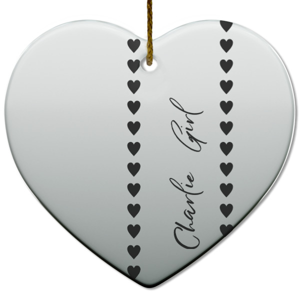 Custom Design - Ceramic Flat Ornament - Heart (Front)