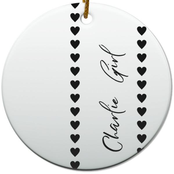 Custom Design - Ceramic Flat Ornament - Circle (Front)