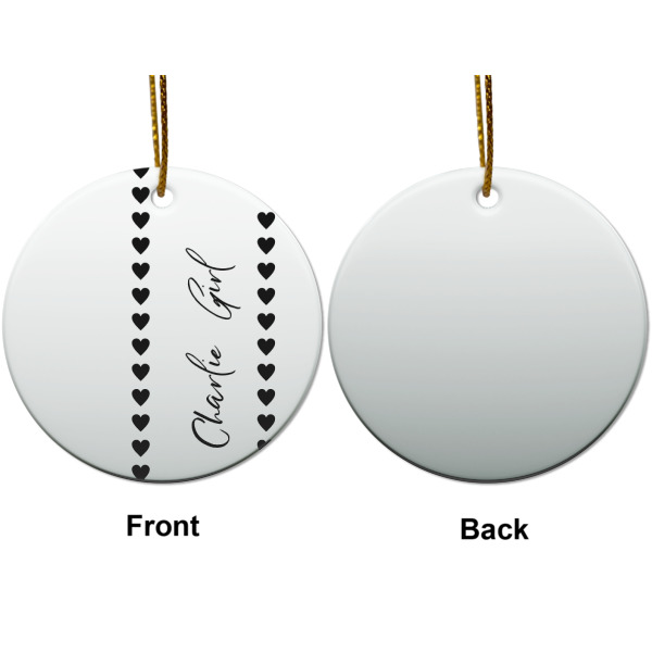 Custom Design - Ceramic Flat Ornament - Circle Front & Back (APPROVAL)