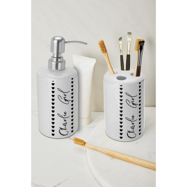 Custom Design - Ceramic Bathroom Accessories - LIFESTYLE (toothbrush holder & soap dispenser)