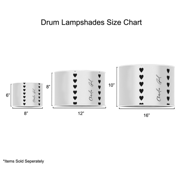 Custom Design - Drum Lampshades - Sizing Chart