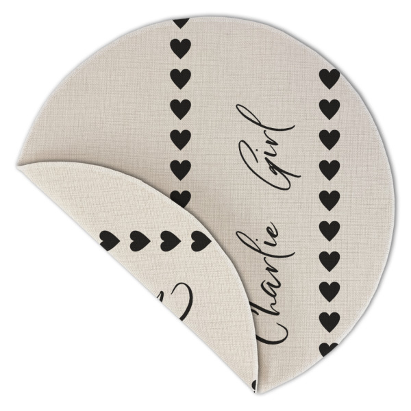 Custom Design - Round Linen Placemats - Front (folded corner double sided)