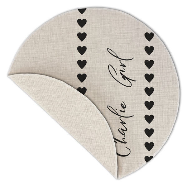 Custom Design - Round Linen Placemats - Front (folded corner single sided)