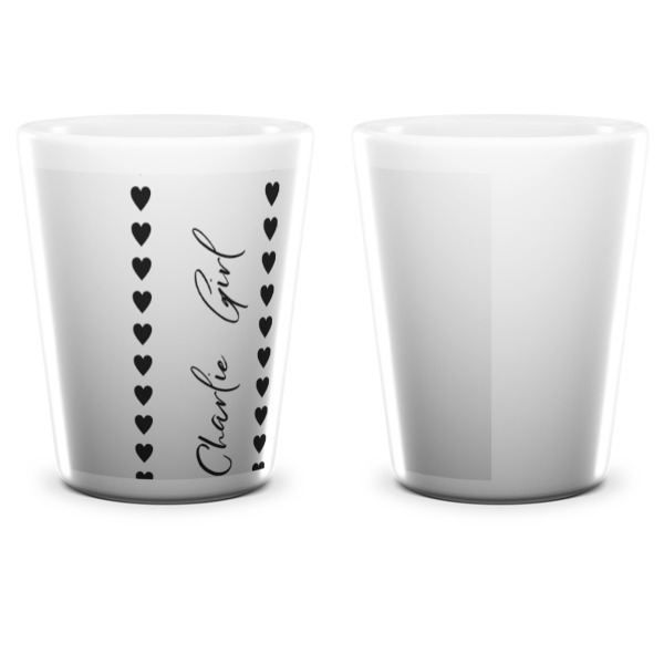 Custom Design - Ceramic Shot Glass - White - Front & Back