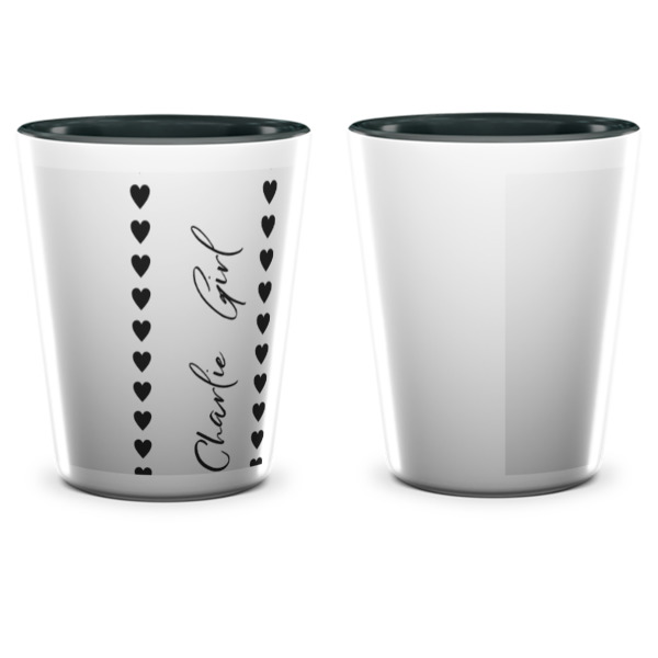 Custom Design - Ceramic Shot Glass - Two Tone - Front & Back