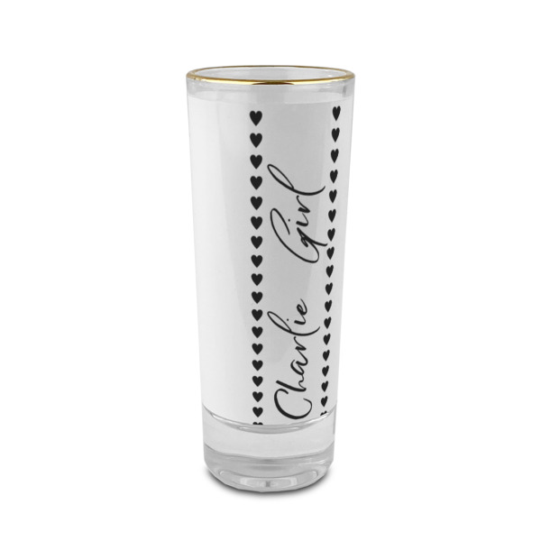 Custom Design Your Own 2 oz Shot Glass - Glass with Gold Rim