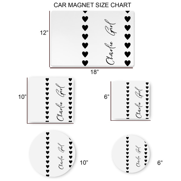 Custom Design - Car Magnets - SIZE CHART