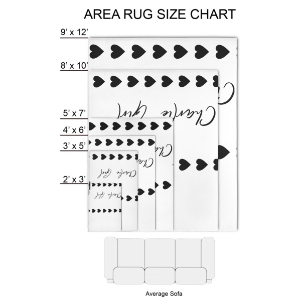 Custom Design - 2'x3' Indoor Area Rugs - Size Chart