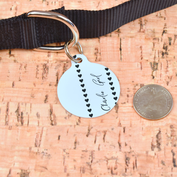 Custom Design - Round Pet ID Tag - Large - In Context