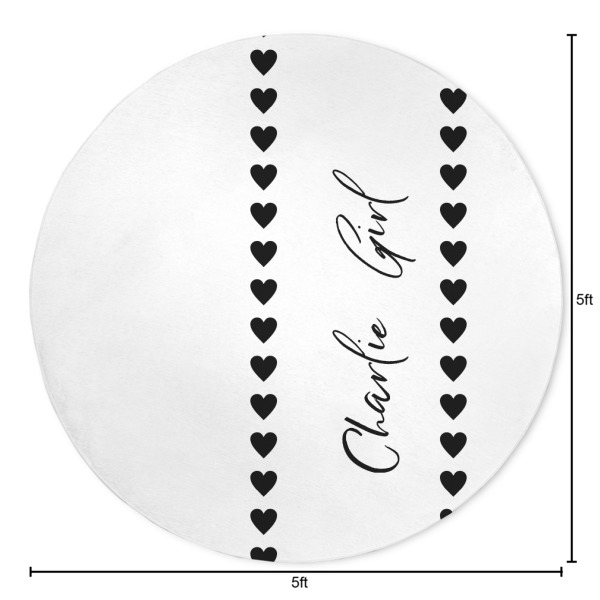 Custom Design - Round 5ft Indoor Rug - Dimensions