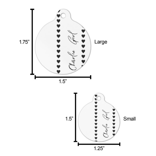 Custom Design - Round Pet ID Tag - Comparison Scale