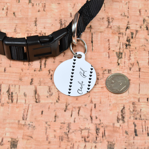 Custom Design - Round Pet ID Tag - Small - In Context