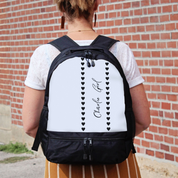 Custom Design - Large Backpack - Black - On Back