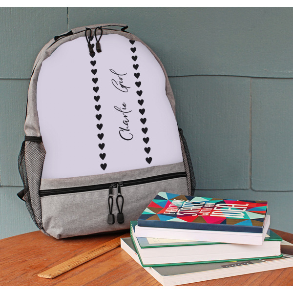 Custom Design - Large Backpack - Gray - On Desk