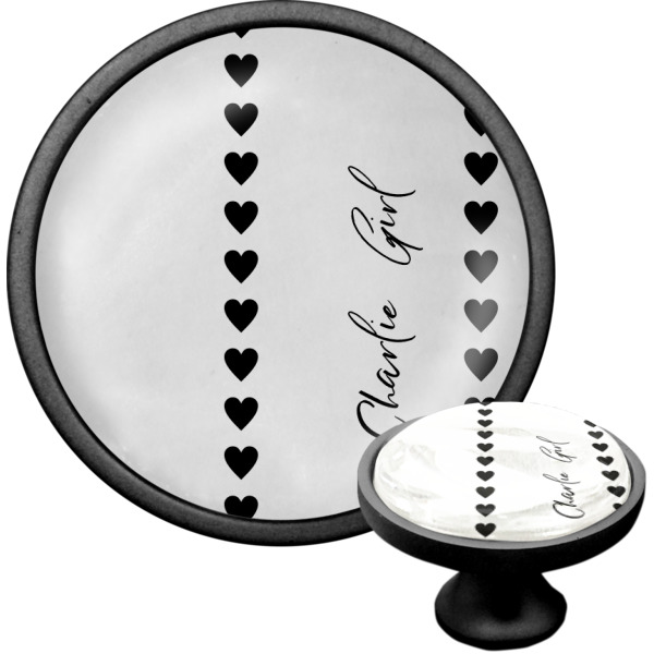 Custom Design - Black Custom Cabinet Knob (Front and Side)