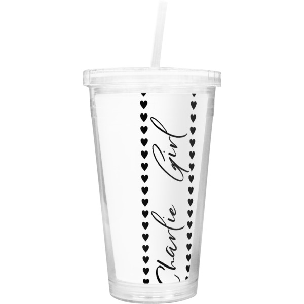 Custom Design Your Own Double Wall Tumbler with Straw