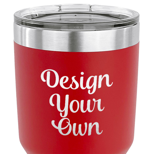 Custom Design - 30 oz Stainless Steel Ringneck Tumbler - Red - CLOSE UP