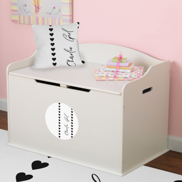 Custom Design - Round Wall Decal on Toy Chest
