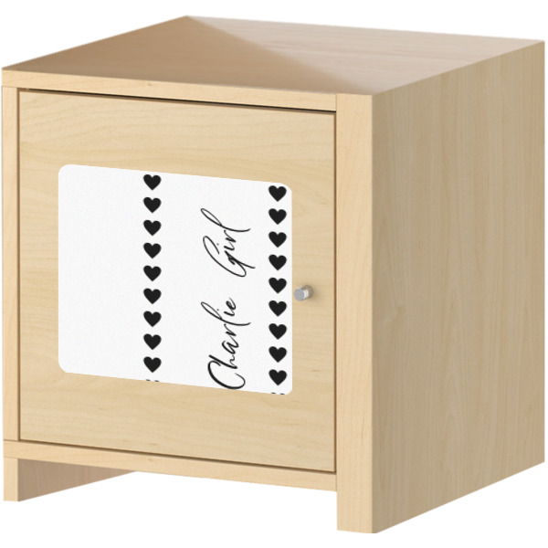 Custom Design - Square Wall Decal on Wooden Cabinet