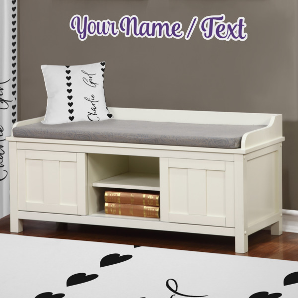 Custom Design - Wall Name Decal Above Storage bench