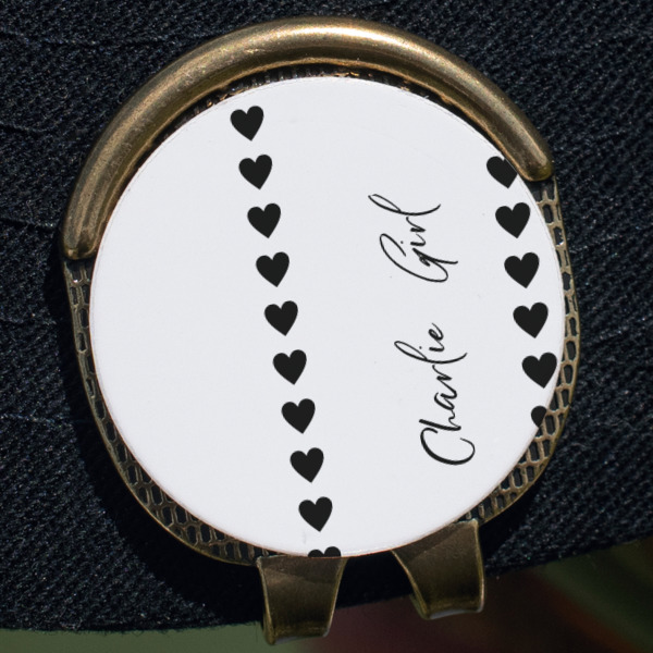 Custom Design - Golf Ball Marker Hat Clip - Gold - Close Up